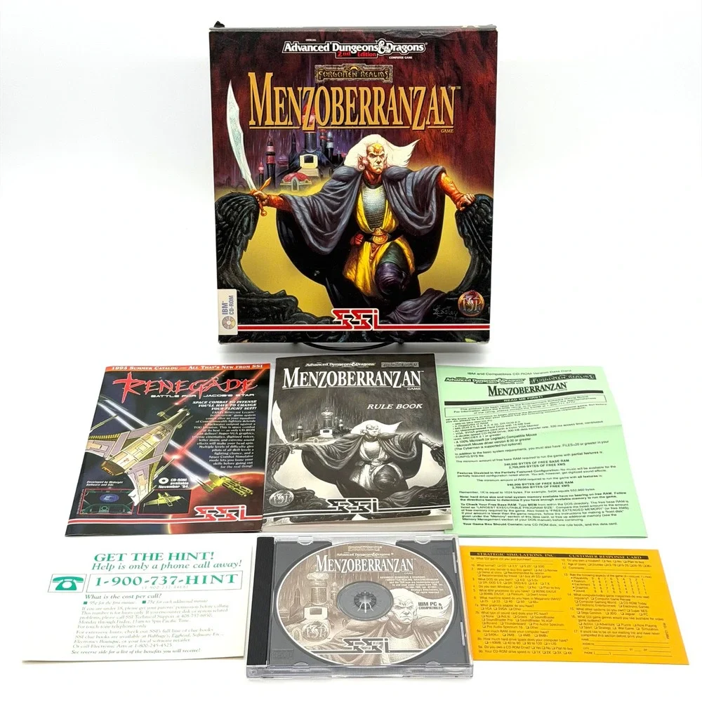 Menzoberranzan AD&D PC Big Box Game CIB 1994 SSI D&D Forgotten Realms CD-ROM